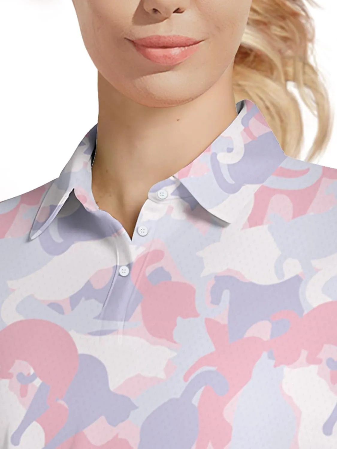 Womens Golf Shirt Funny Polo Shirts for Women Crazy Golf Outfit, Small, Aop-wpol-64653
