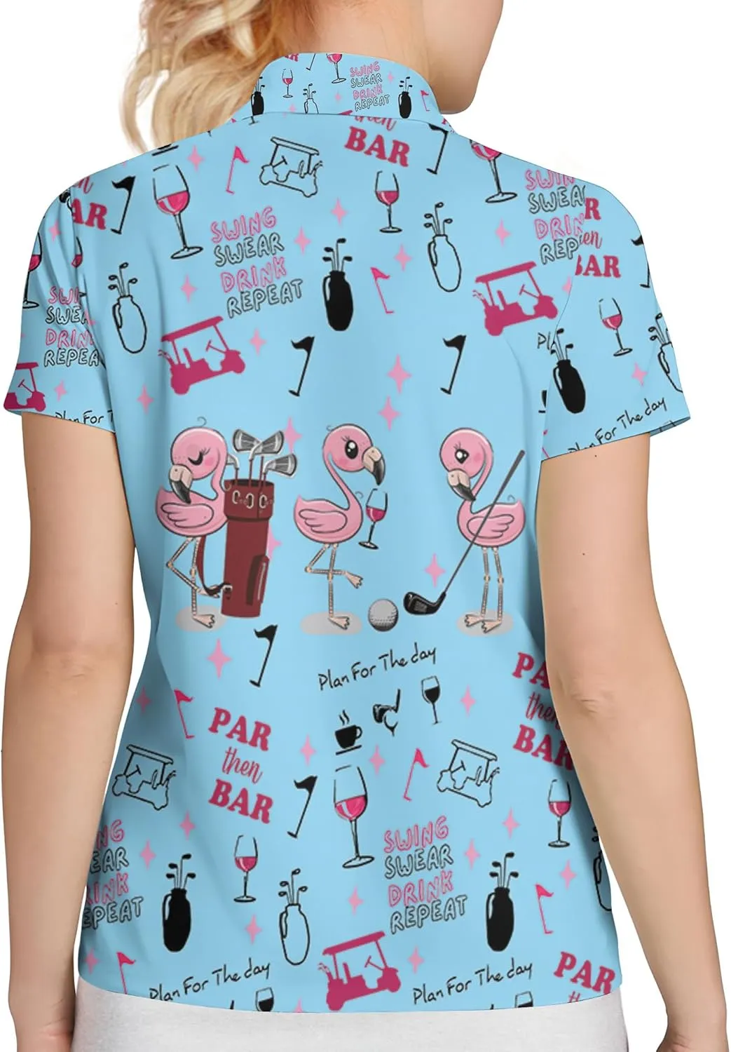 Womens Golf Shirt Funny Polo Shirts for Women Crazy Golf Outfit, Small, Aop-wpol-64653