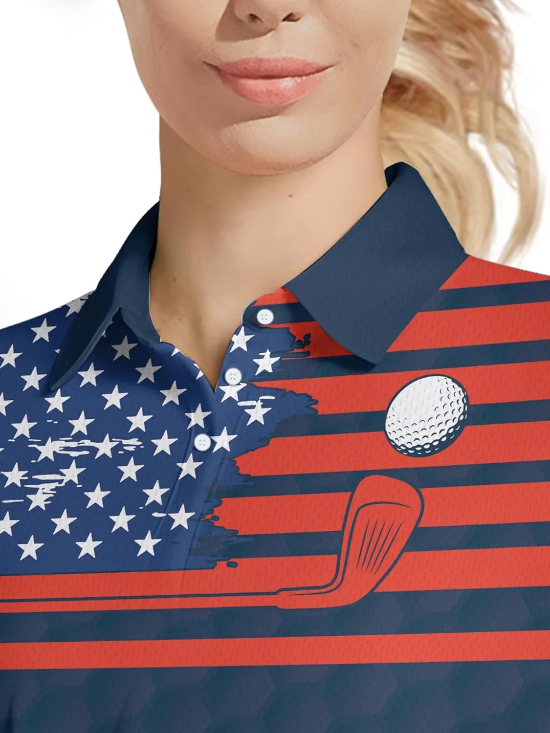 Womens Golf Shirt Funny Polo Shirts for Women Crazy Golf Outfit, Small, Aop-wpol-64653