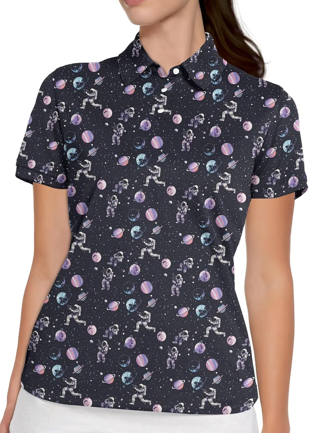 Womens Golf Shirt Funny Polo Shirts for Women Short Sleeve Golf Outfit