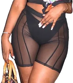 Women's Sexy See Through Sheer Mesh Pants Leggings High Waist Casual Sweatpants Tights