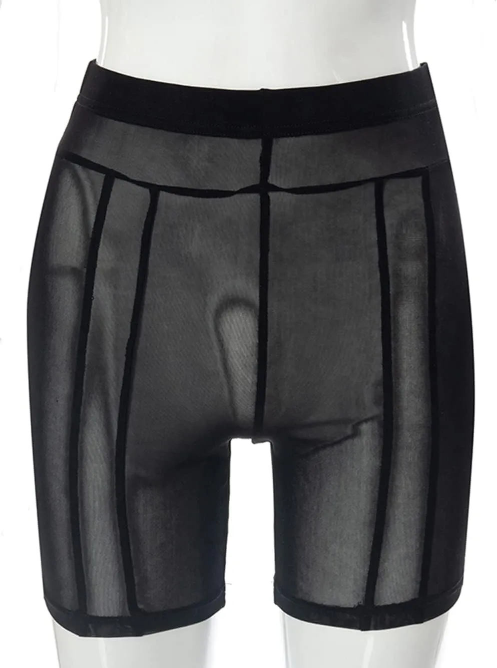 Women's Sexy See Through Sheer Mesh Pants Leggings High Waist Casual Sweatpants Tights