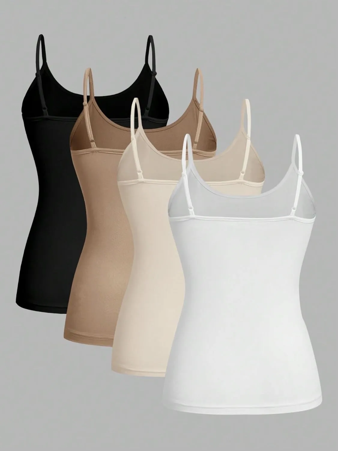 Women's Shirts 4pcs Set Casual Camisole Slimming Fit Fashion Camis Tank Tops