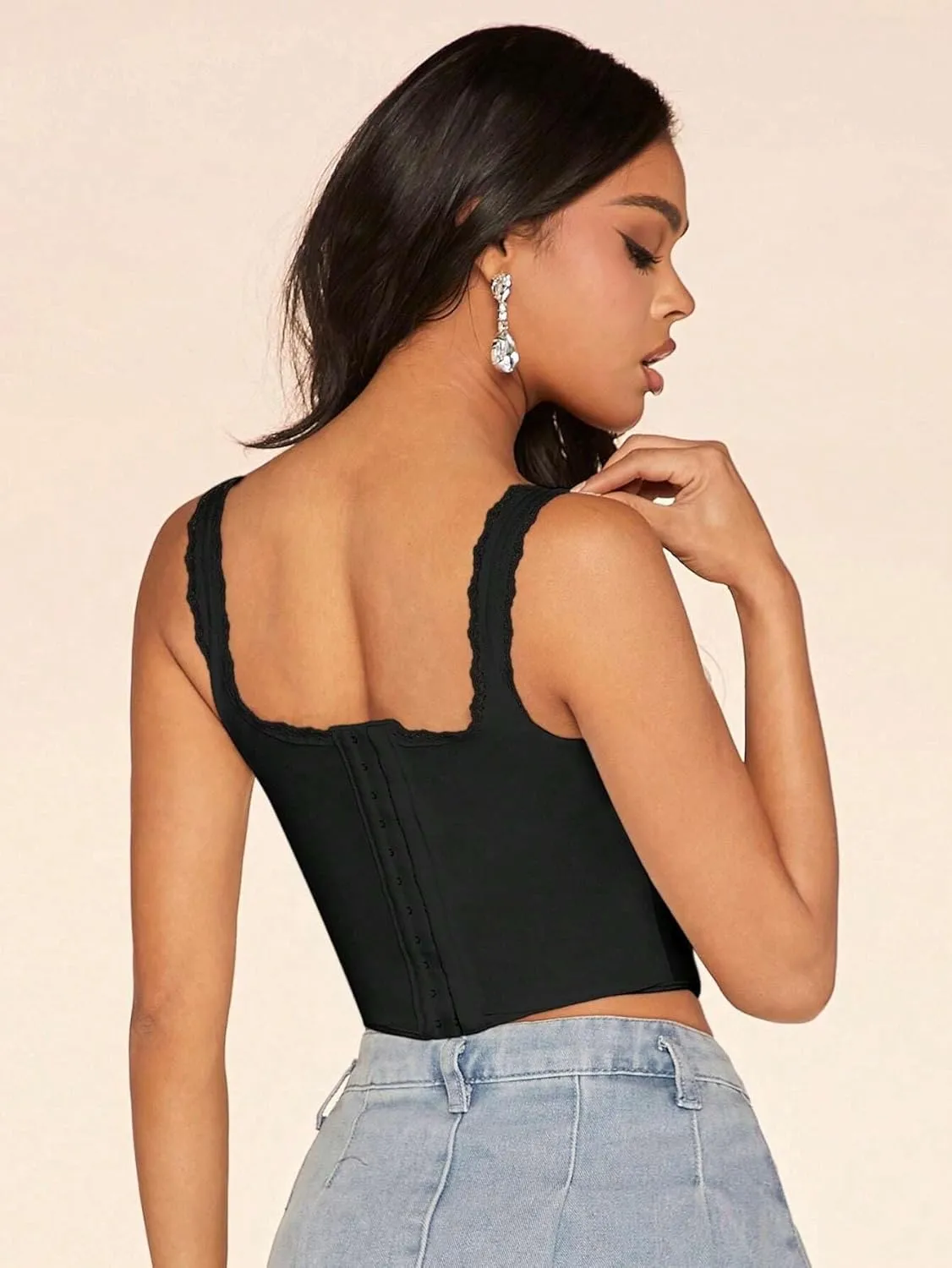 Women's Shirts Lace Trim Collar Camisole Fashion Camis Tank Tops