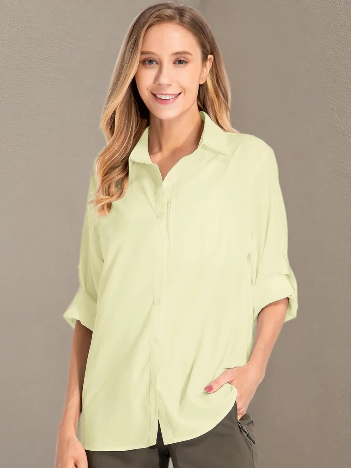 Women's UPF 50 Long Sleeve Sun Protection Shirts Quick Dry Outdoor Fishing Hiking Travel Shirt