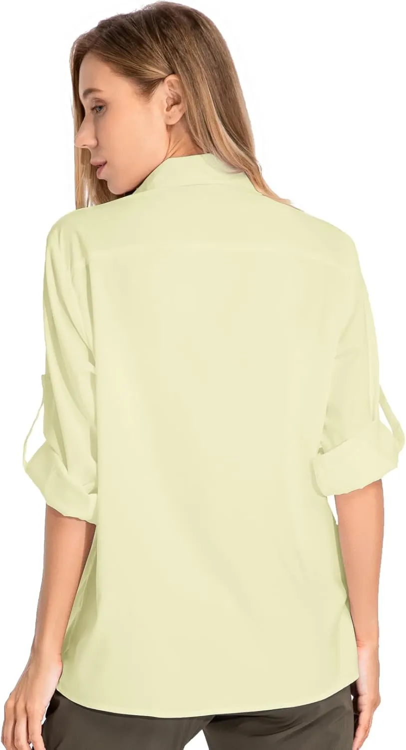 Women's UPF 50 Long Sleeve Sun Protection Shirts Quick Dry Outdoor Fishing Hiking Travel Shirt