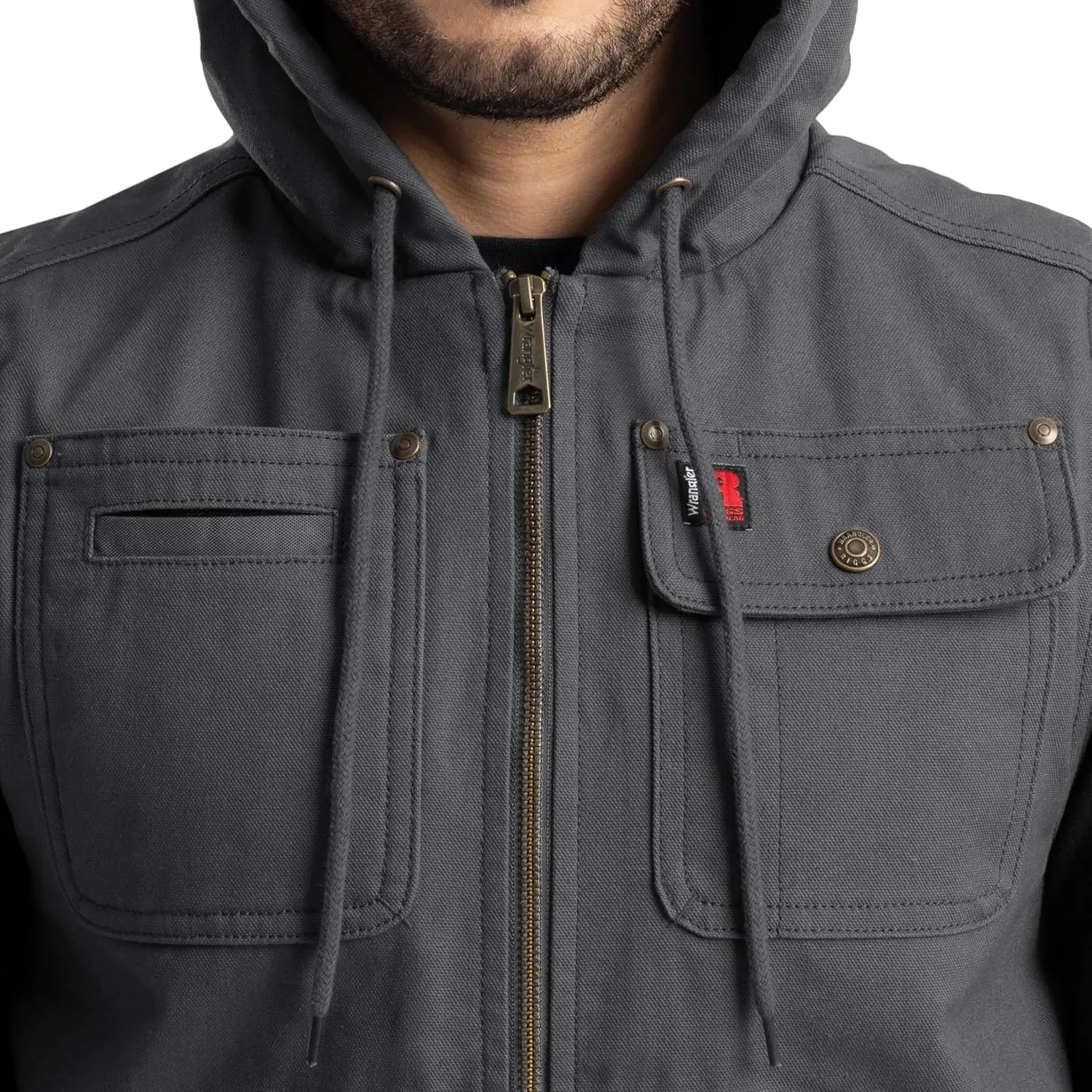 Wrangler Men's Sherpa Lined Vest with Hood