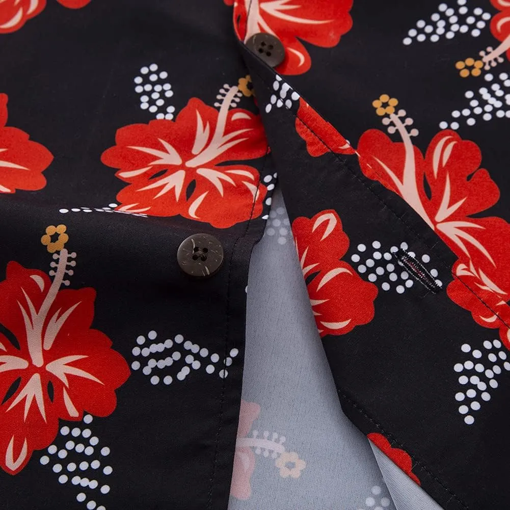 Year In Year Out Mens Hawaiian Shirt Regular Fit Hawaiian Shirts for Men with Quick to Dry Effect
