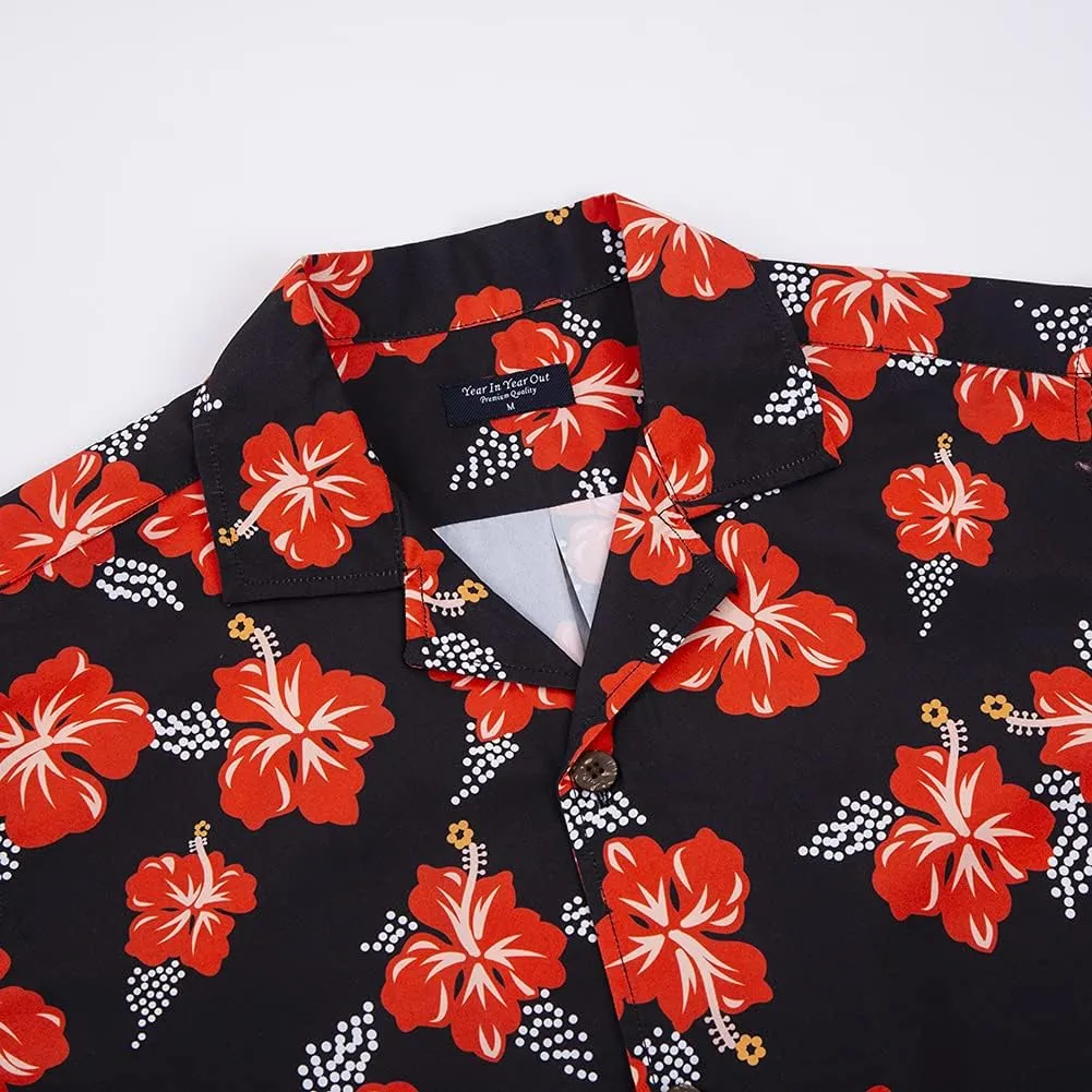 Year In Year Out Mens Hawaiian Shirt Regular Fit Hawaiian Shirts for Men with Quick to Dry Effect