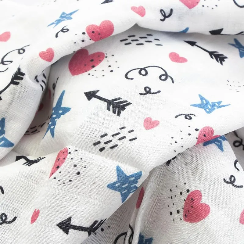 Yellow Doodle Twinkly Stars   Doodle Arrows Reversible Muslin Blanket - Adorable Combo for Unisex Baby Ages 0-4 Years