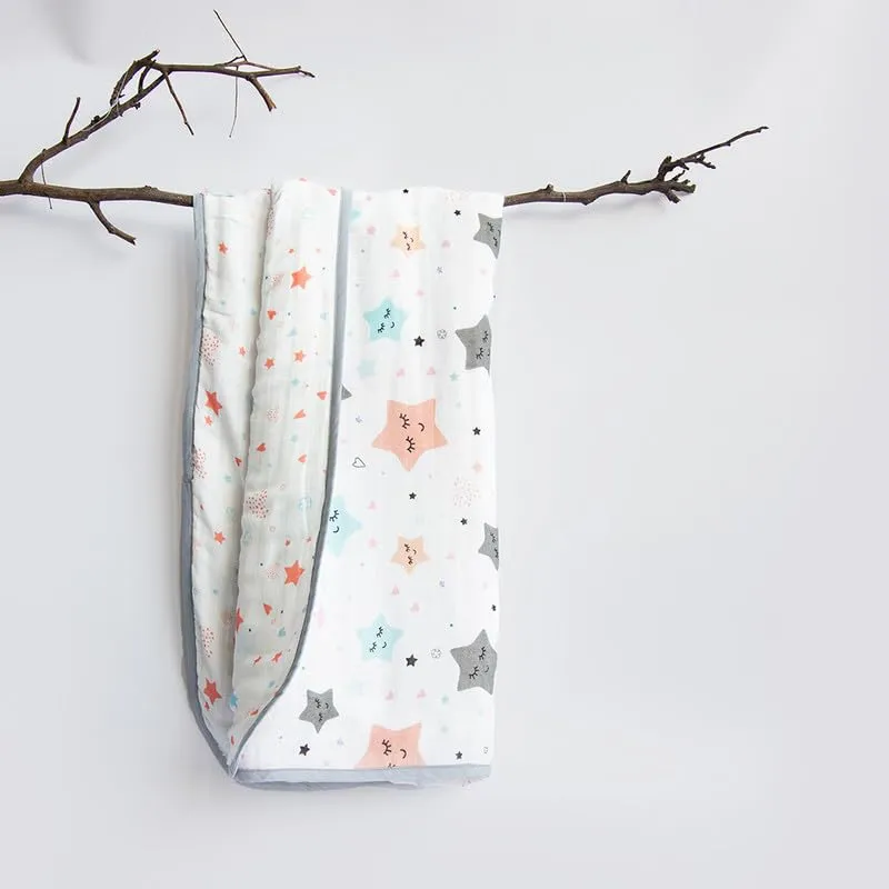 Yellow Doodle Twinkly Stars   Doodle Arrows Reversible Muslin Blanket - Adorable Combo for Unisex Baby Ages 0-4 Years