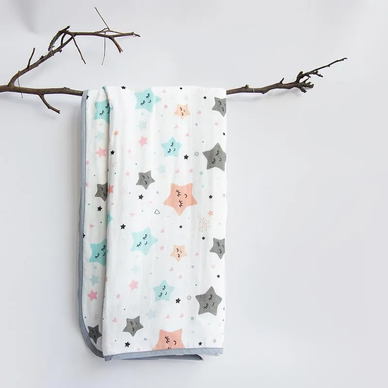 Yellow Doodle Twinkly Stars   Doodle Arrows Reversible Muslin Blanket - Adorable Combo for Unisex Baby Ages 0-4 Years