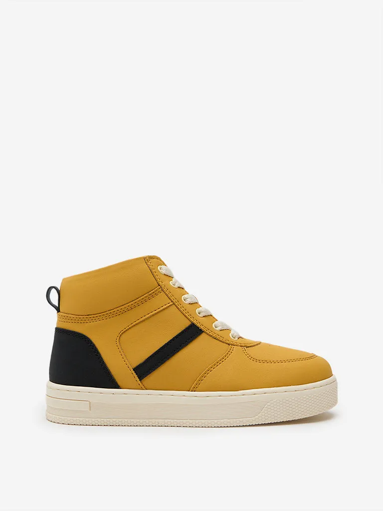Yellow Mustard High-Top Lace-Up Boots
