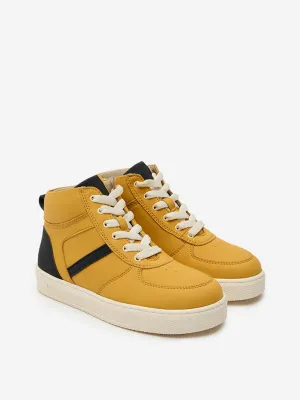 Yellow Mustard High-Top Lace-Up Boots