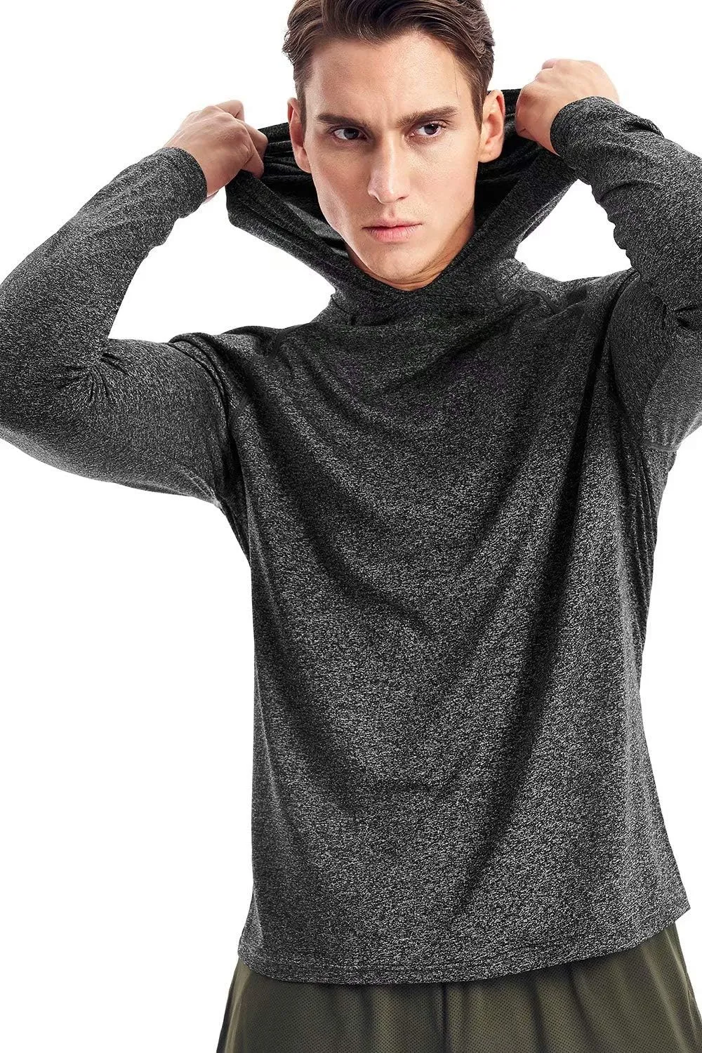 Zengjo Men's Lightweight Pullover Hoodie - Hooded Long Sleeve Workout Shirts