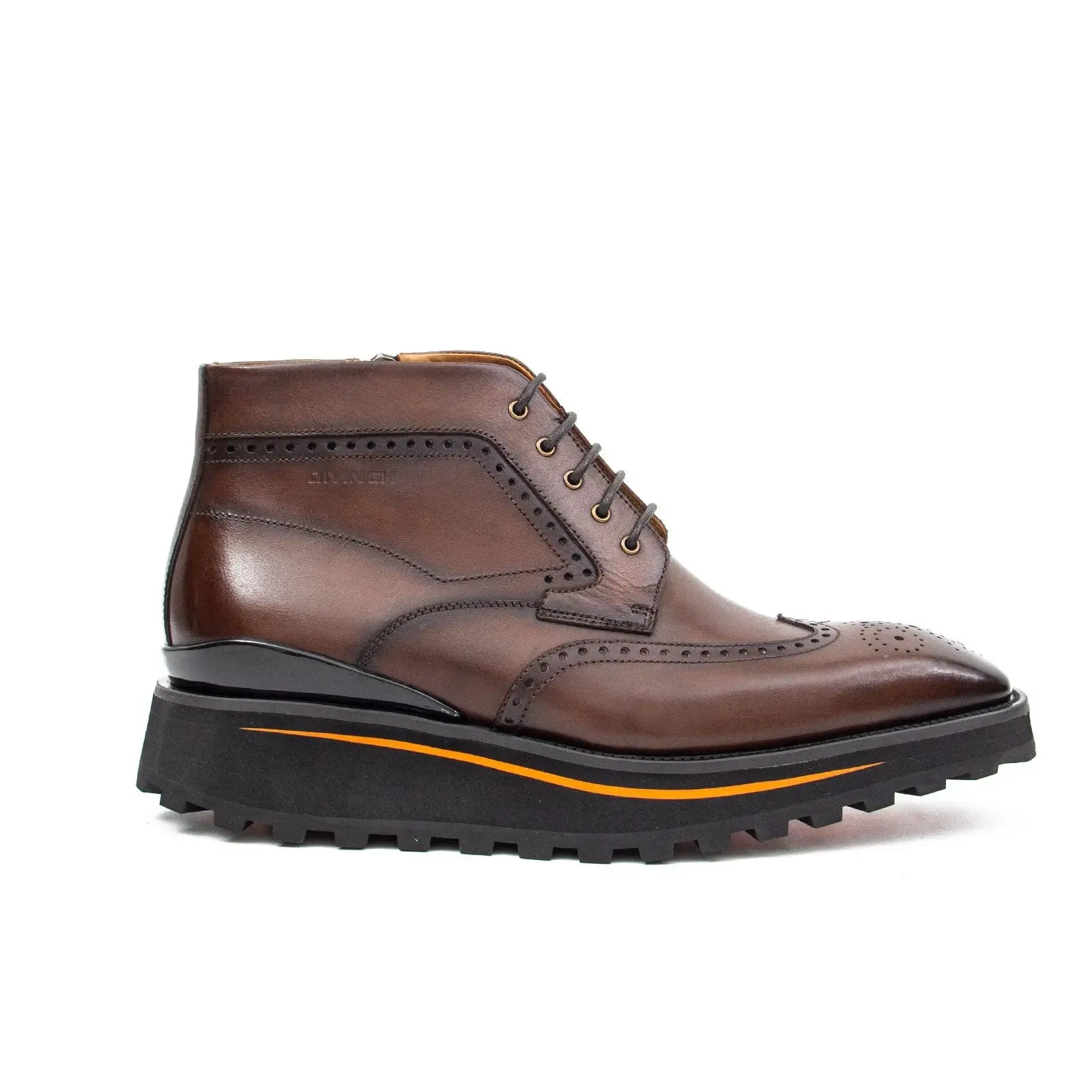 Zipper Brogue Martin Boots 2890 Coffee