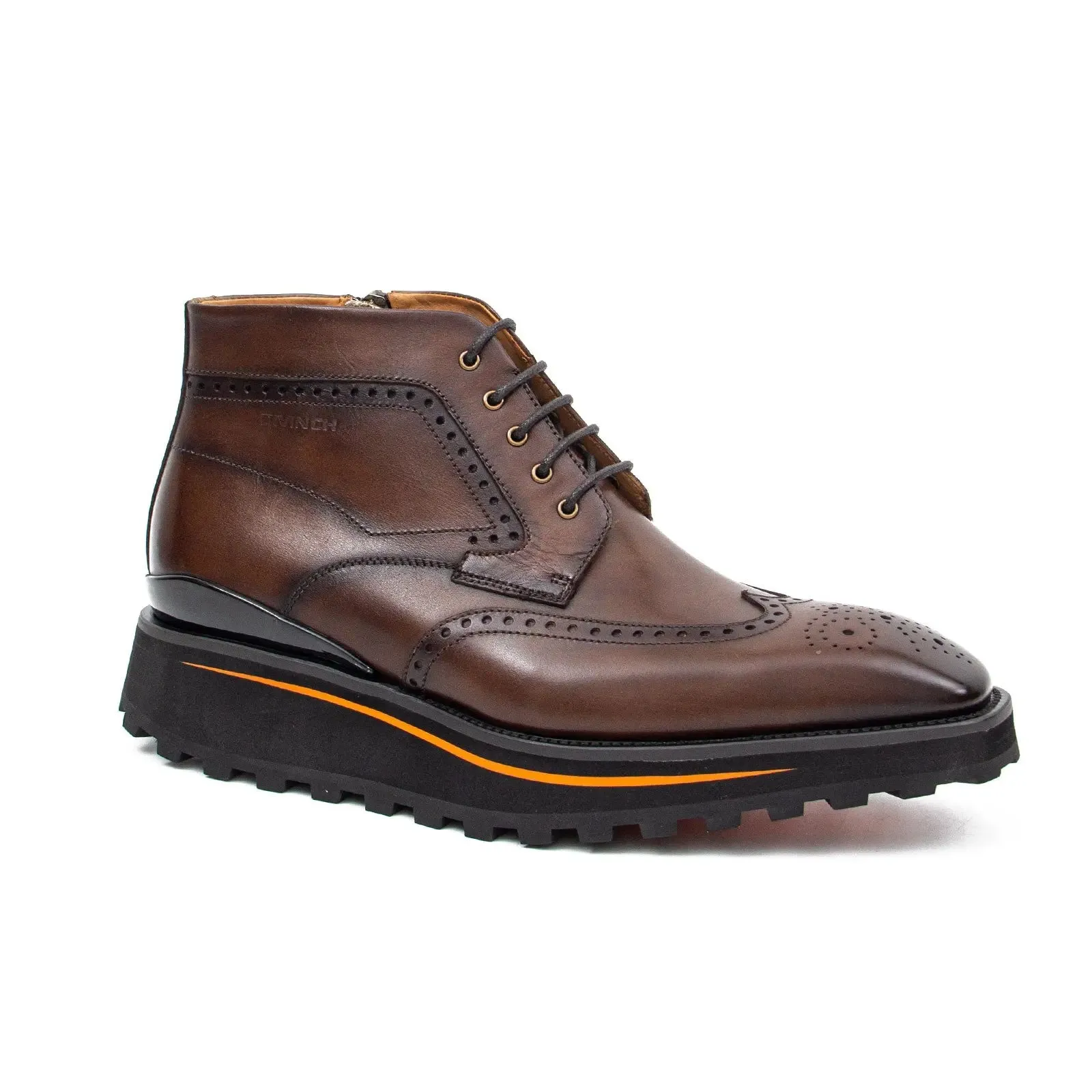 Zipper Brogue Martin Boots 2890 Coffee