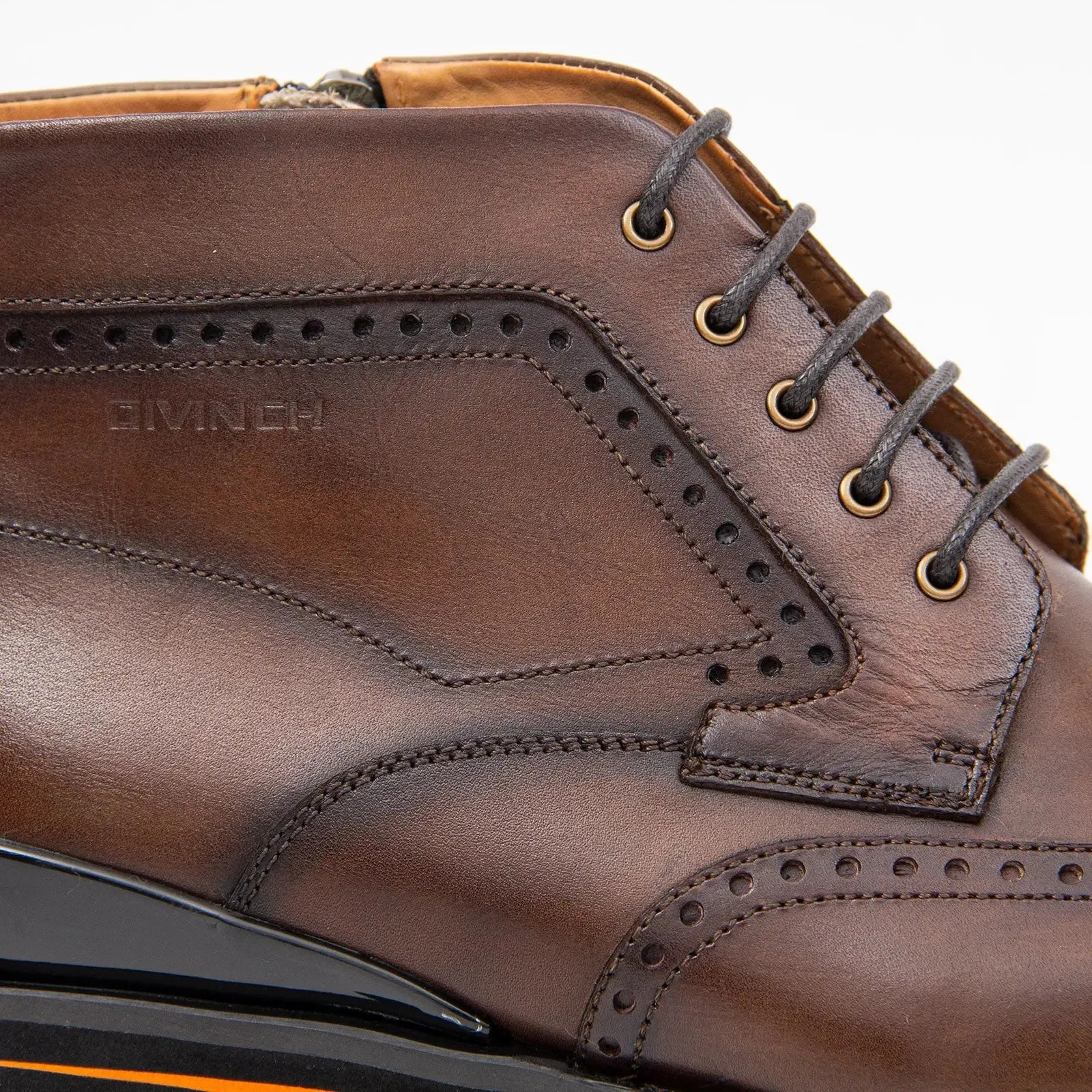 Zipper Brogue Martin Boots 2890 Coffee