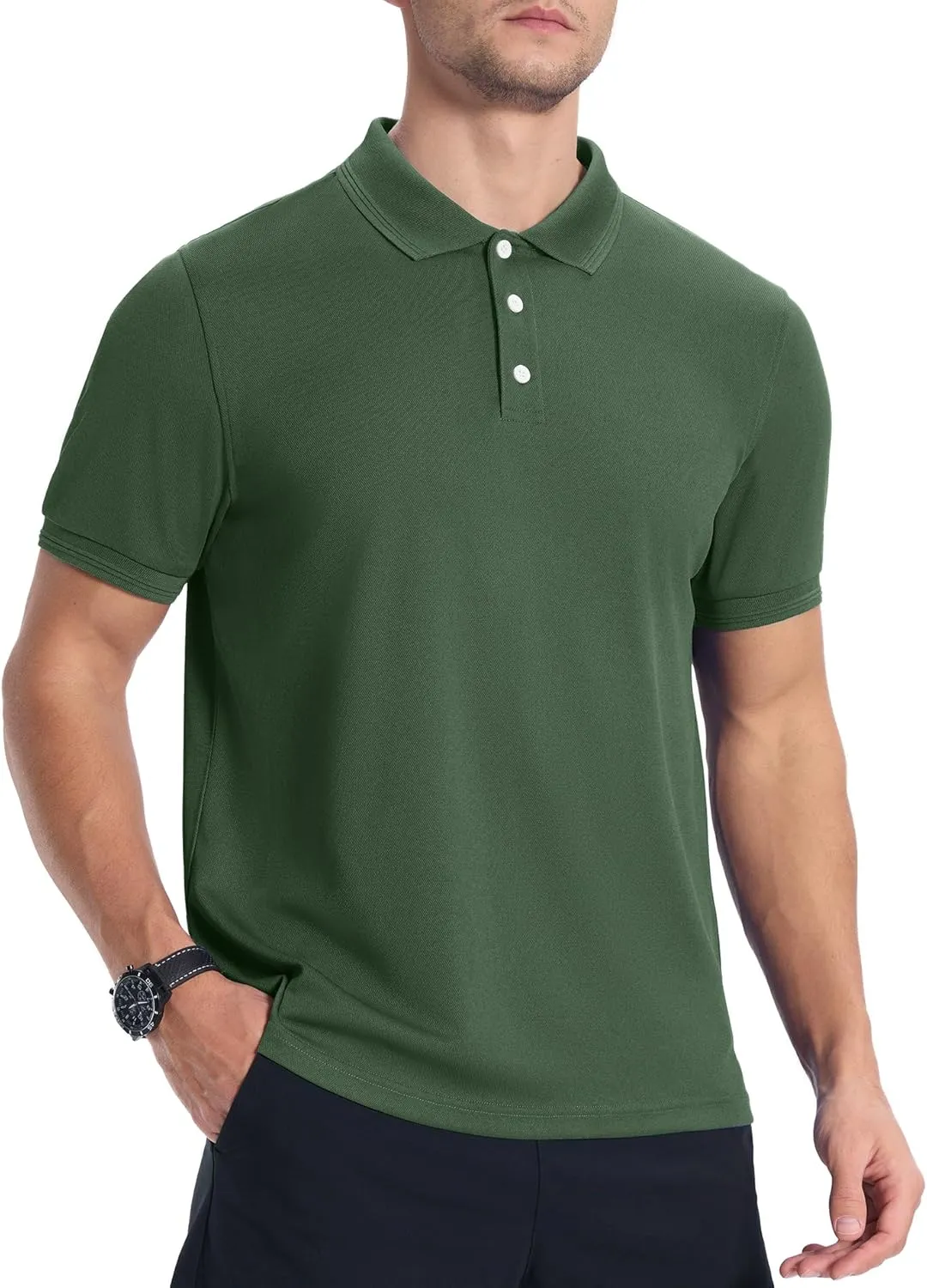 ZITY 3 Pack Mens Polo Shirts Short Sleeve Sports Moisture-Wicking Golf Shirt Business Causal Summer Tops