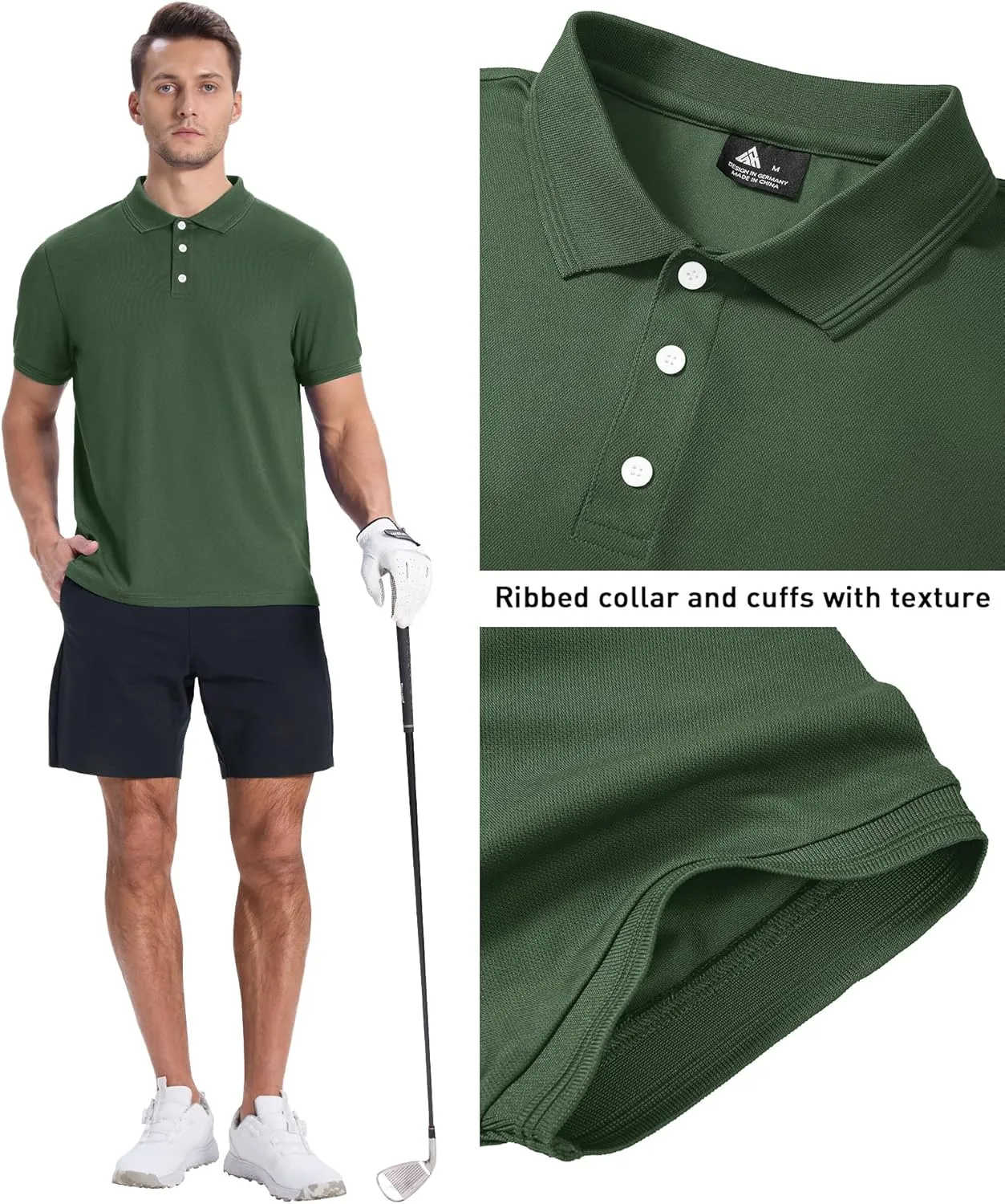 ZITY 3 Pack Mens Polo Shirts Short Sleeve Sports Moisture-Wicking Golf Shirt Business Causal Summer Tops