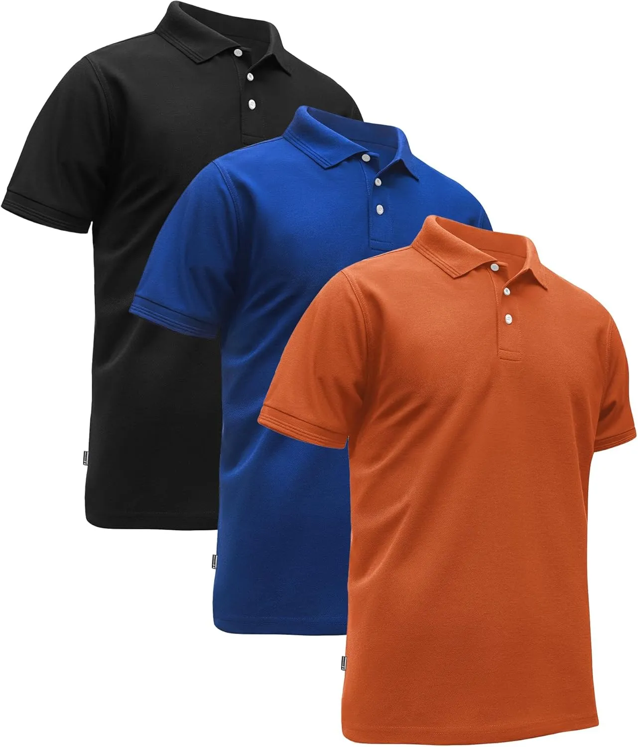 ZITY 3 Pack Mens Polo Shirts Short Sleeve Sports Moisture-Wicking Golf Shirt Business Causal Summer Tops