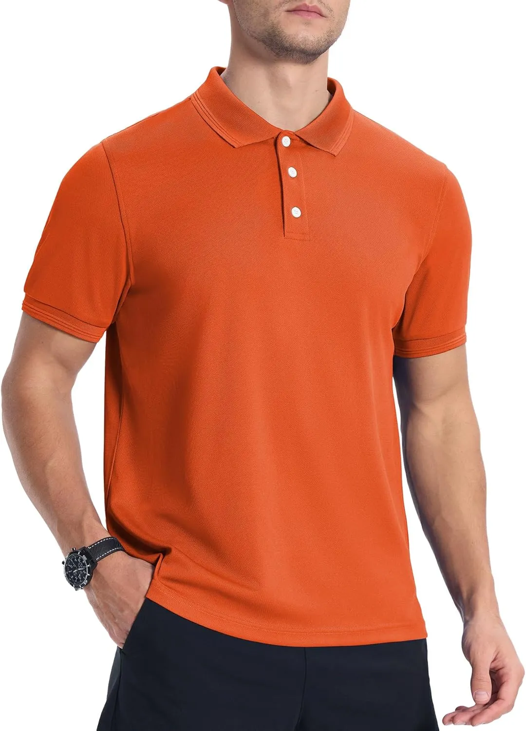 ZITY 3 Pack Mens Polo Shirts Short Sleeve Sports Moisture-Wicking Golf Shirt Business Causal Summer Tops